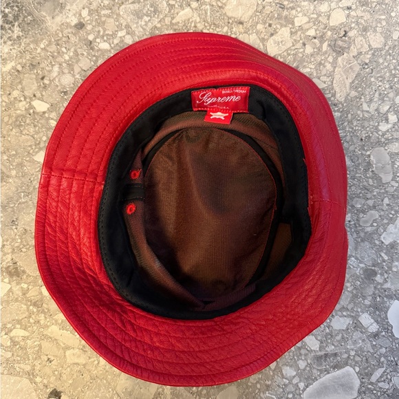 Supreme Vibrant Red Leather Hat - Picture 5 of 8